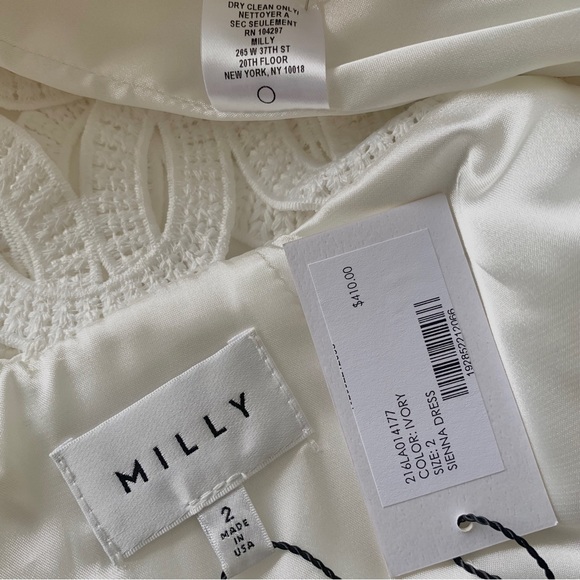 MILLY SIENNA EMBROIDERED SCALLOP LACE SLEEVELESS  DRESS IN WHITE SIZE 2 - Picture 5 of 16